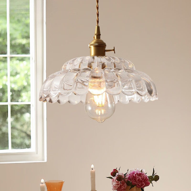 Subtle Ambient Glow Clear Glass Vintage Pendant Light
