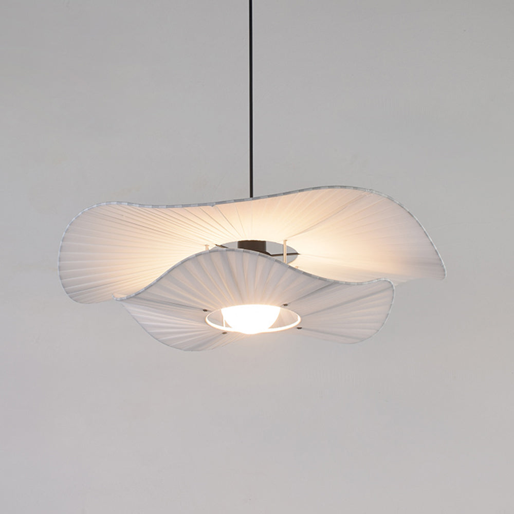 Suspension Nordique Pendante Moderne en Métal et Tissu Blanc