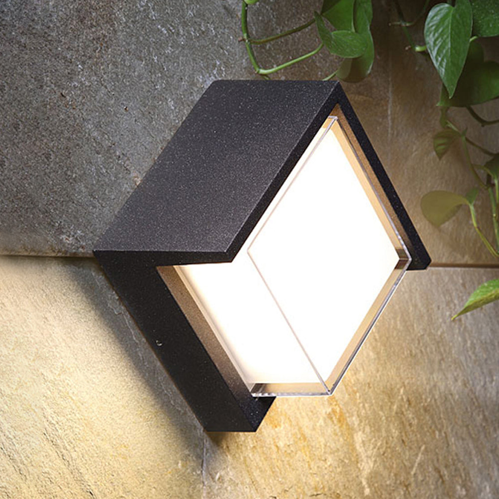 Modern Outdoor Round Or Rectangular Black Metal Wall Light Ray