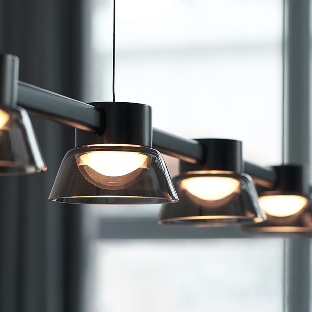 Modern Black Linear Metal Pendant Light For Ambient Lighting