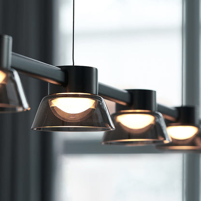 Modern Black Linear Metal Pendant Light For Ambient Lighting
