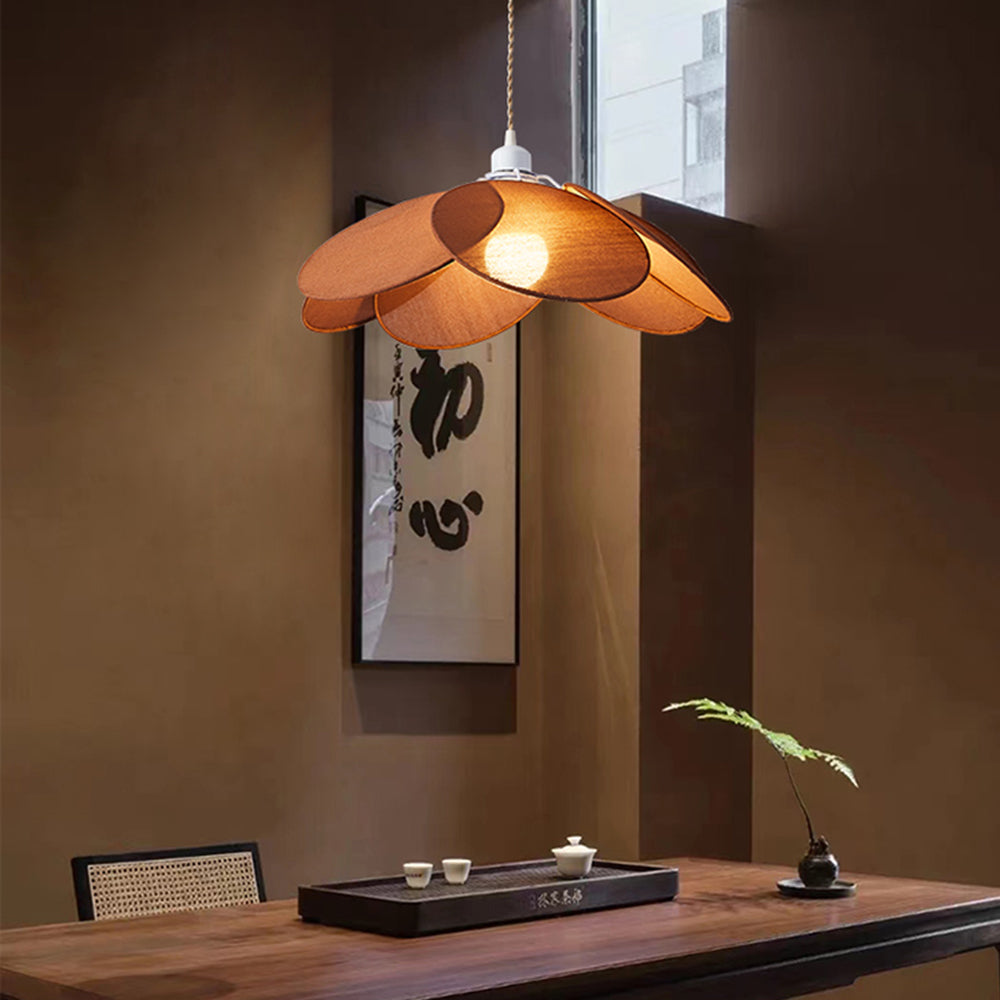 Warm Glow Elegant Fabric Flower Pendant Lamp