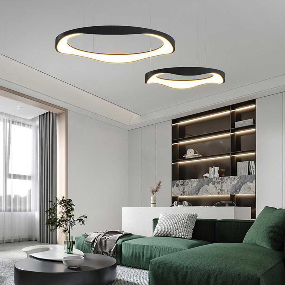 Black Or White Modern Round Pendant Light For Dining Room