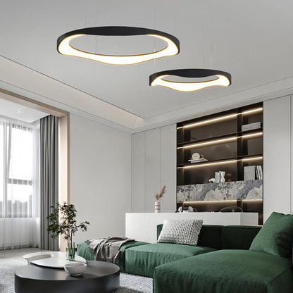 Black Or White Modern Round Pendant Light For Dining Room