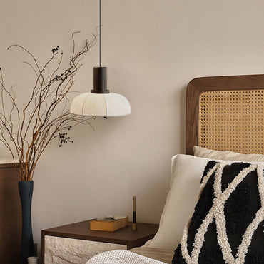 Pendant Metal And Fabric Vintage Light With Bowl Double