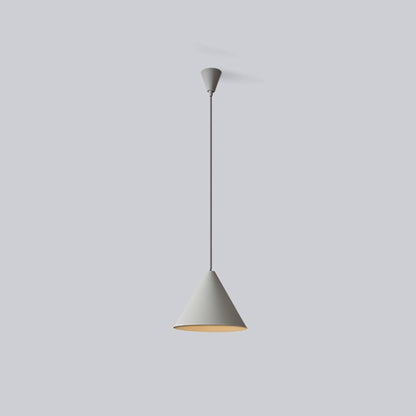 Minimalist Grey Cone Pendant Light With Ambient LED Glow