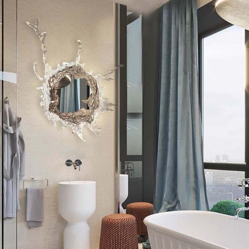 Gold Or Silver Finish AquaRipple Mirror Wall Light