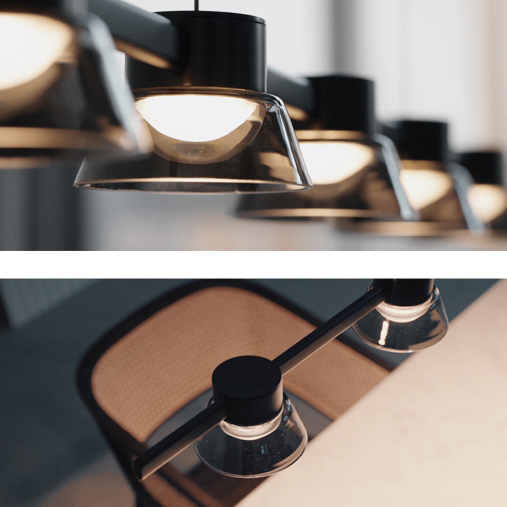 Modern Black Linear Metal Pendant Light For Ambient Lighting