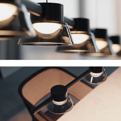 Modern Black Linear Metal Pendant Light For Ambient Lighting