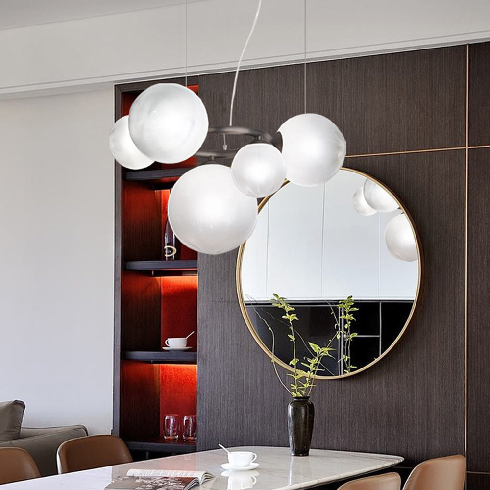 Modern Wave Pendant Light In Metal And Glass Durable