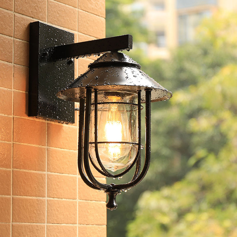 Black Metal Vintage Outdoor Wall Lantern