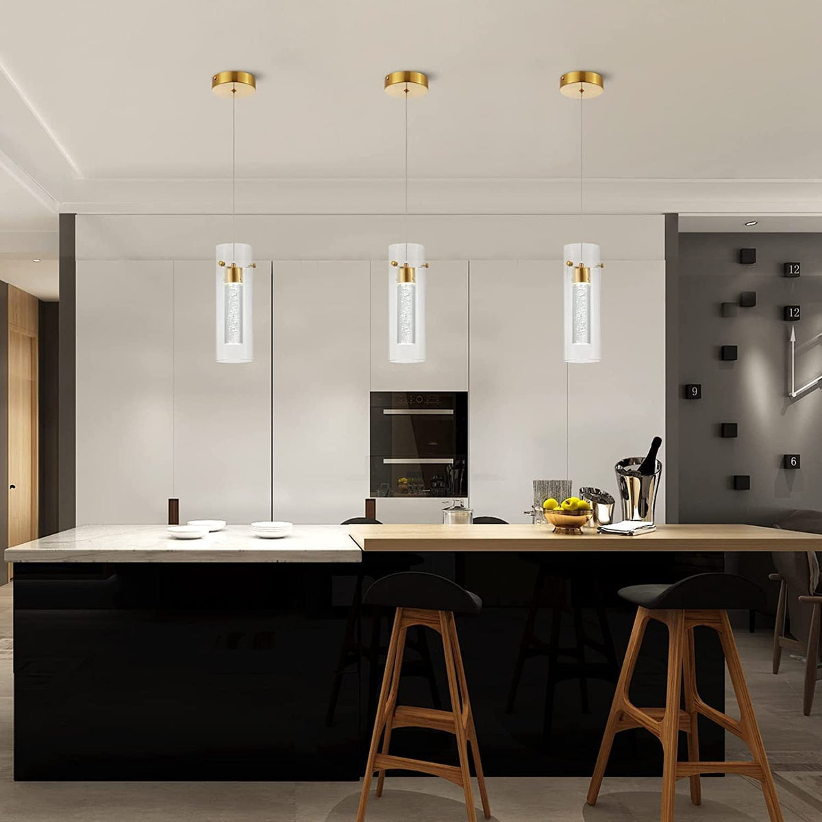 Dimmable Cluster Brass Pendant Glass Light