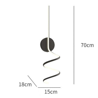 Matte Black And White Spiral LED Art Wall Light