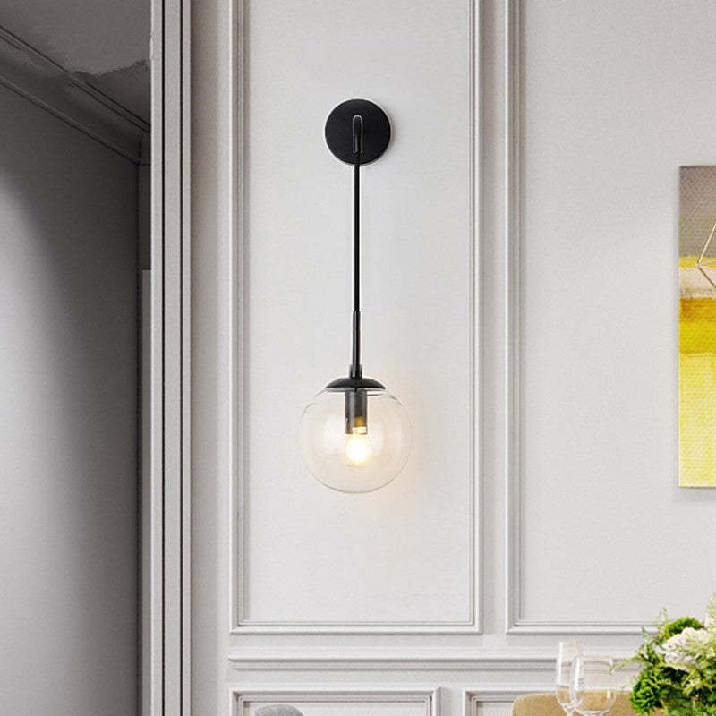 Single Head Nordic Glass Ball LED Wall Reading Lamp