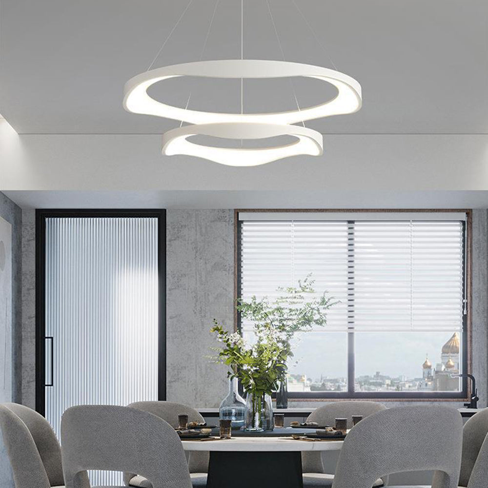 Black Or White Modern Round Pendant Light For Dining Room
