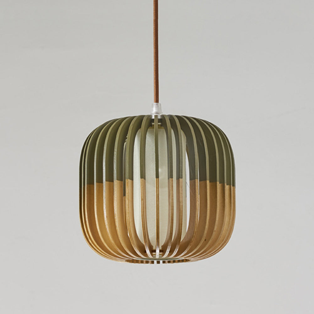 Adjustable Three Color Ambiance Wood Pendant Light