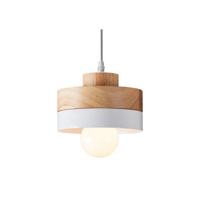 Wooden Minimalist Geometric Light Pendant For Living Rooms