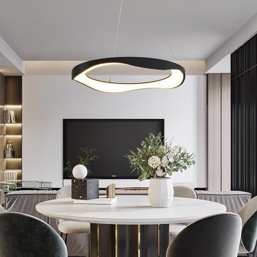 Black Or White Modern Round Pendant Light For Dining Room