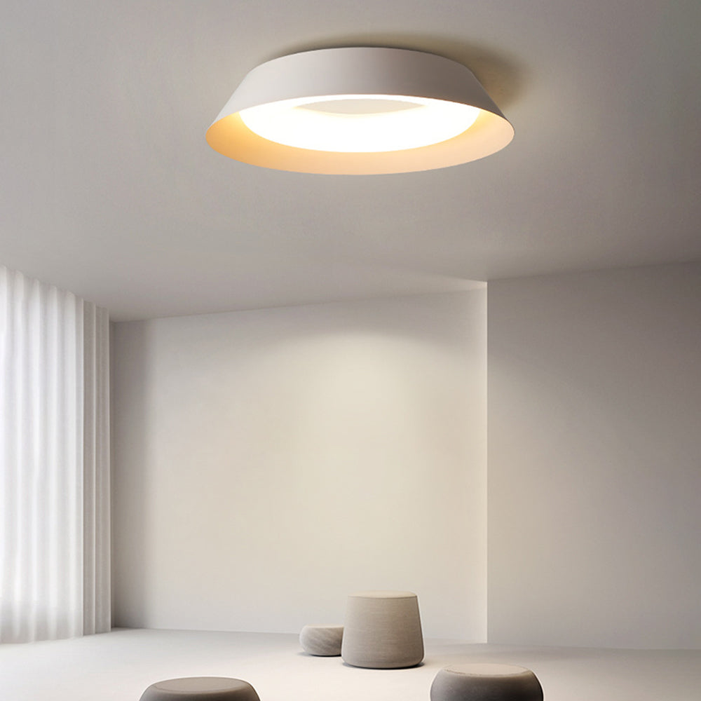 Nordic White Flush Mount Ceiling Light With Acrylic Shade Metal