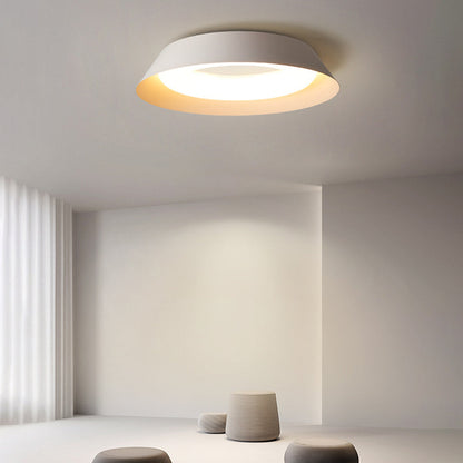 Nordic White Flush Mount Ceiling Light With Acrylic Shade Metal