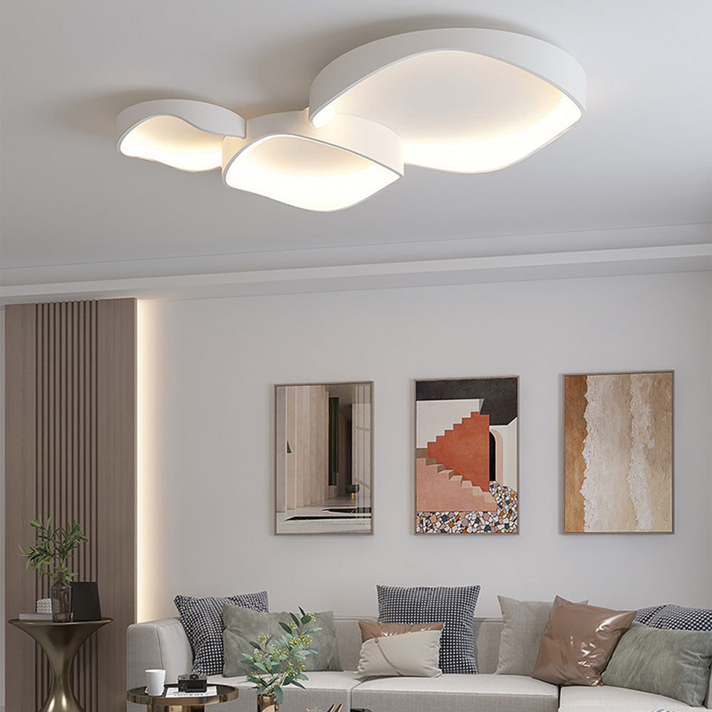 Ceiling Light Elegant Flush Mount Wave For Living Room And Bedroom
