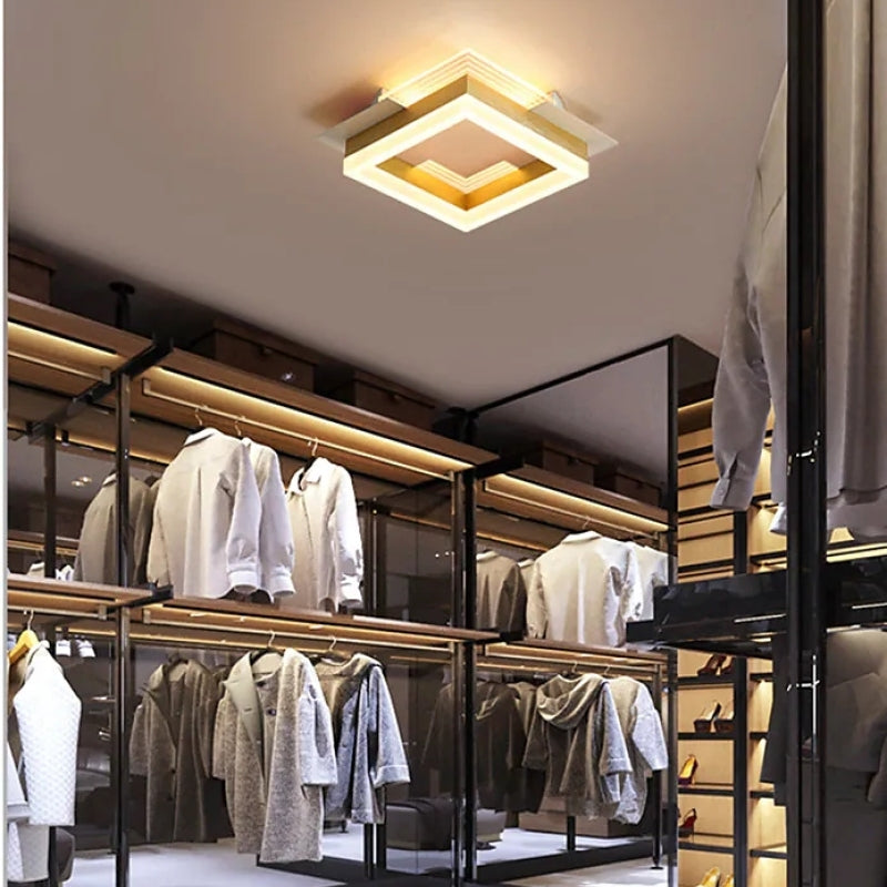 Gold LED Ceiling Light Flush Mount For Bedroom And Living Room By Arisha