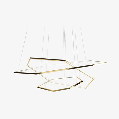 Gold Finish Geometric Metal Pendant Light