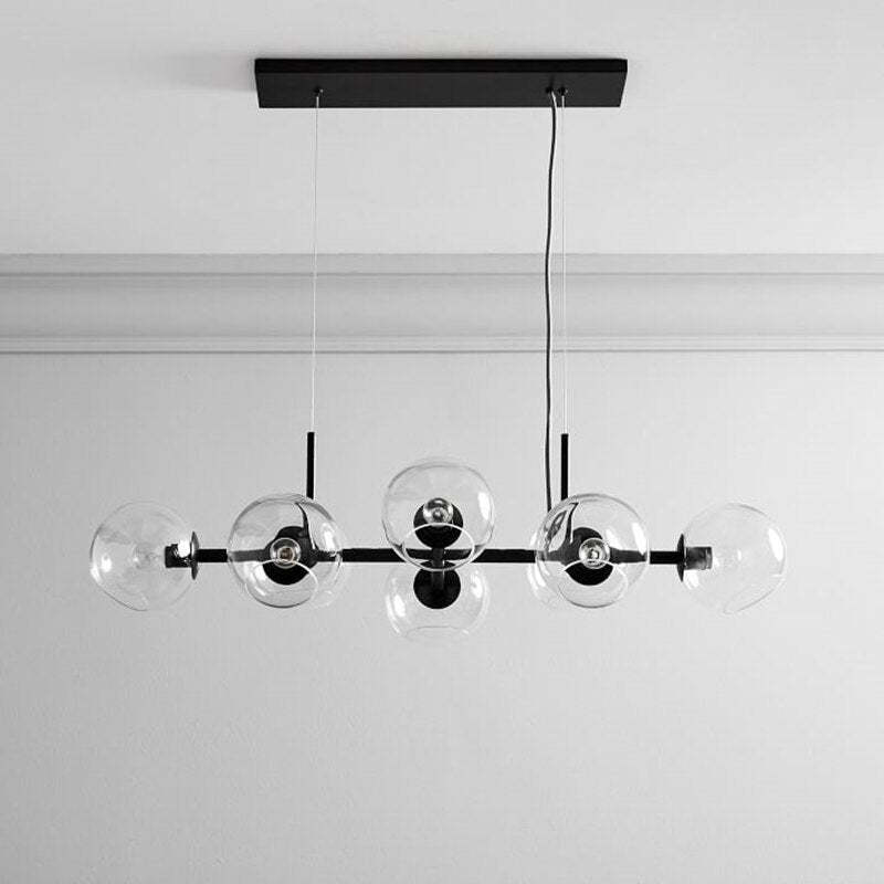 Pendant Light with Glass Globe for Ambient Living Room Ambiance
