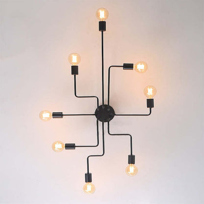 Industrial Modern Vintage Flush Mount Black Ceiling Light