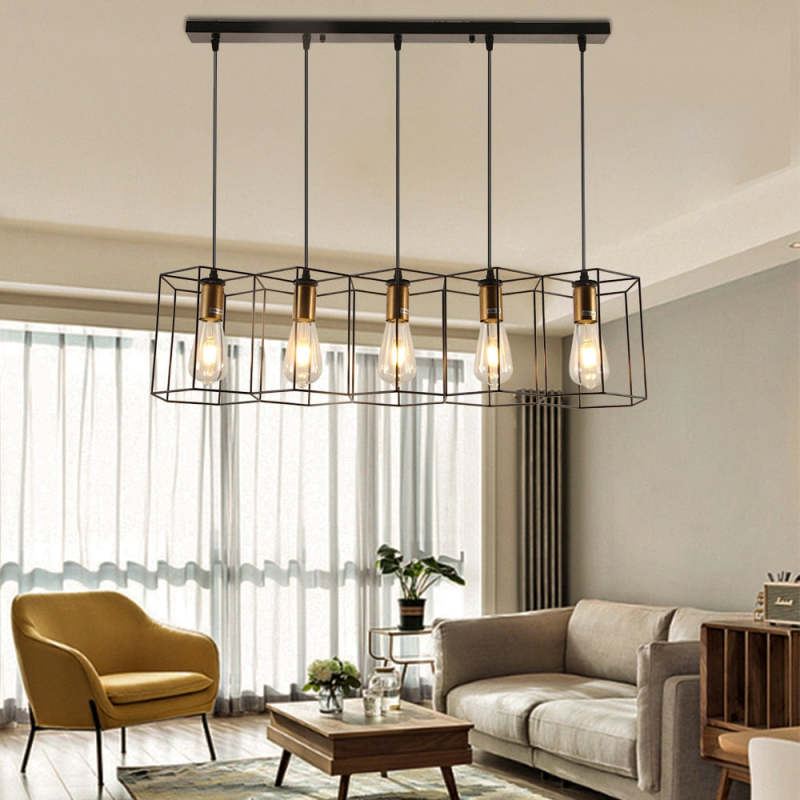 Rustic Geometric Black Finish Pendant Light For Ambient Glow