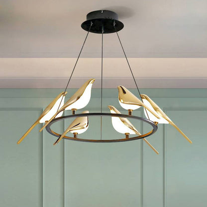 Gold And Black Bird Style Pendant Light For Warm Ambience