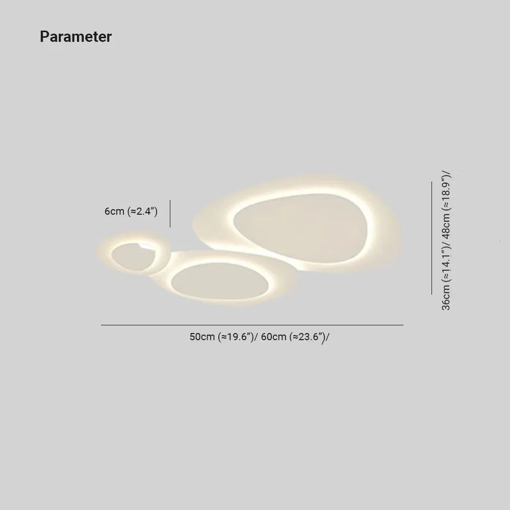 White LED Flush Mount Ceiling Light For Bedroom Modern Unique Shape
