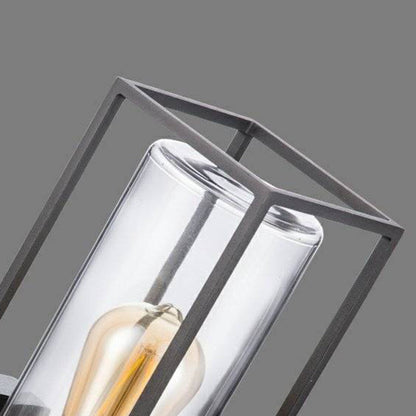 Outdoor Wall Light Rectangular Modern Black Metal