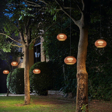 Durable Frame Bamboo And Metal Pendant Light