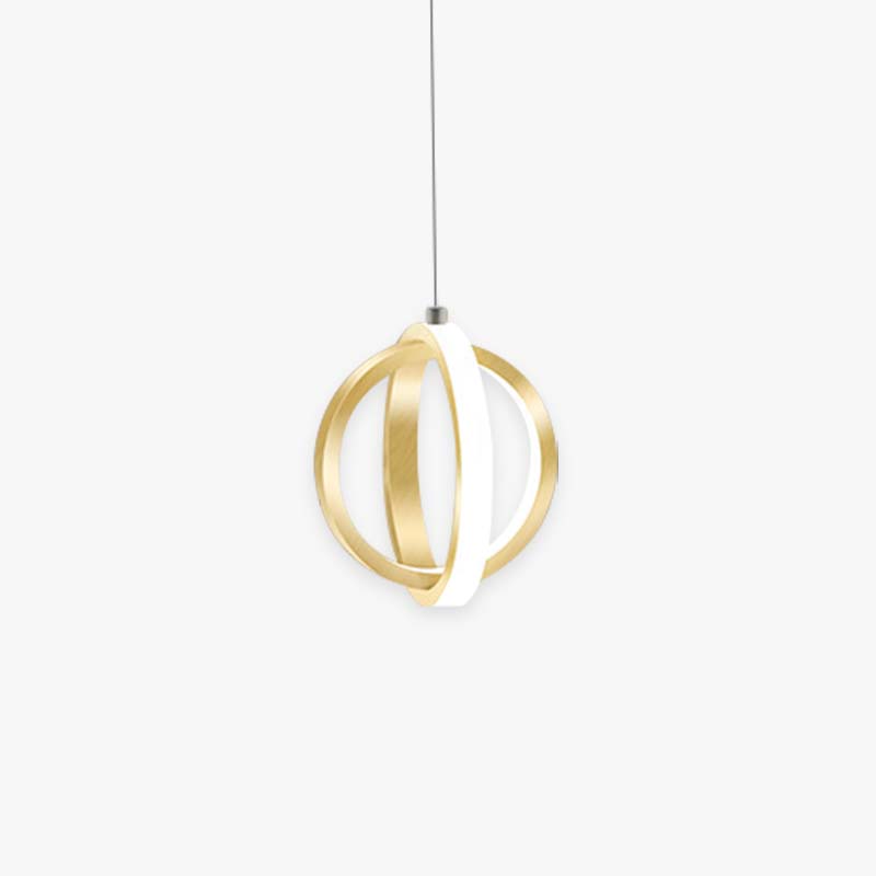 Spherical Black And Gold Pendant Light With Soft Glow
