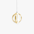 Spherical Black And Gold Pendant Light With Soft Glow