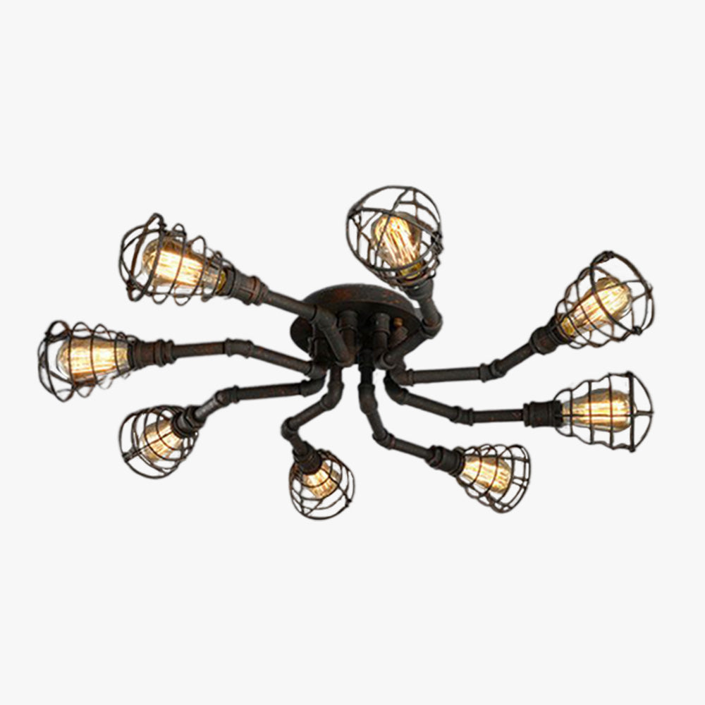 Flush Mount Ceiling Light Vintage Industrial With Handmade Shade