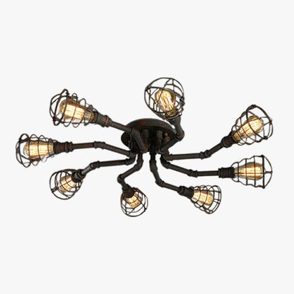 Flush Mount Ceiling Light Vintage Industrial With Handmade Shade