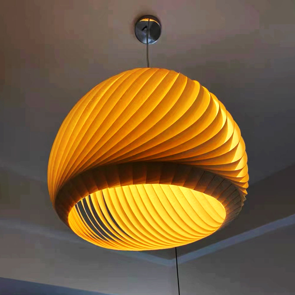 Brown Wood Finish Durable Farmhouse Metal Pendant Light