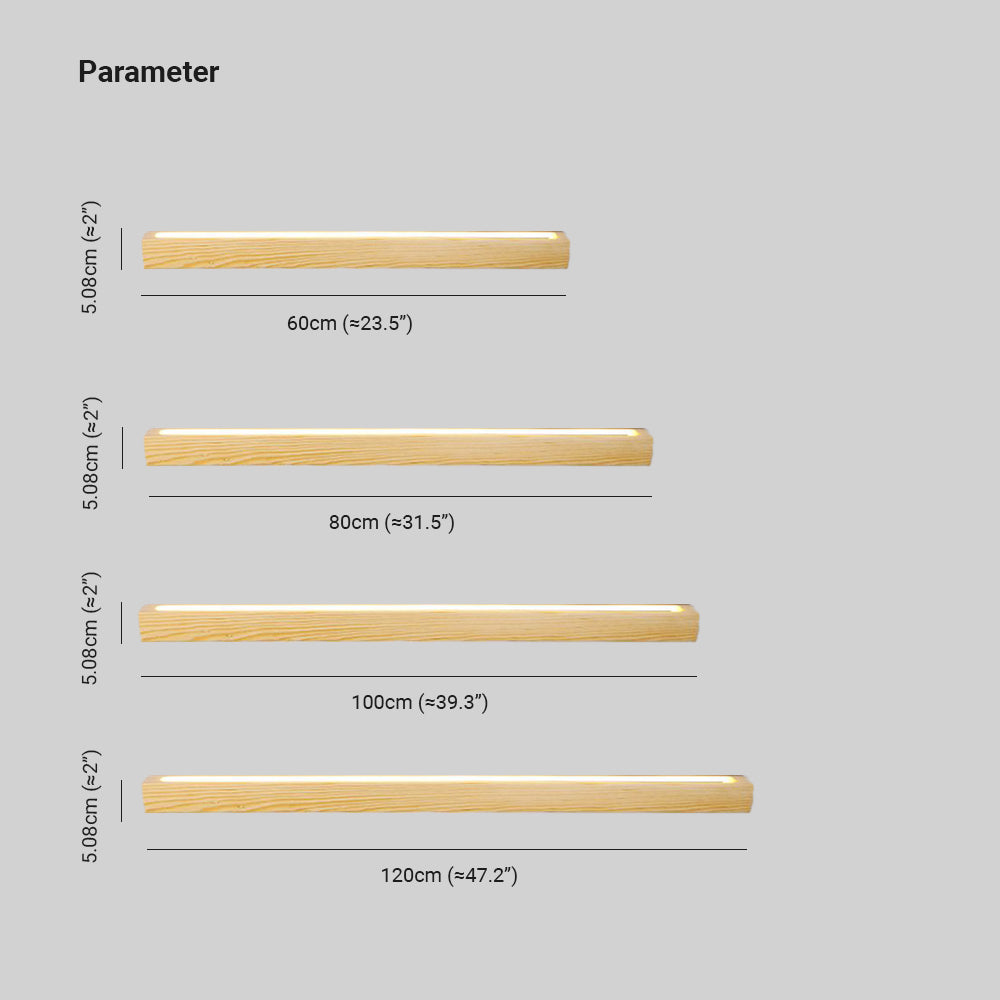 Wall Lamp Linear Wood Natural For Ambience Warm