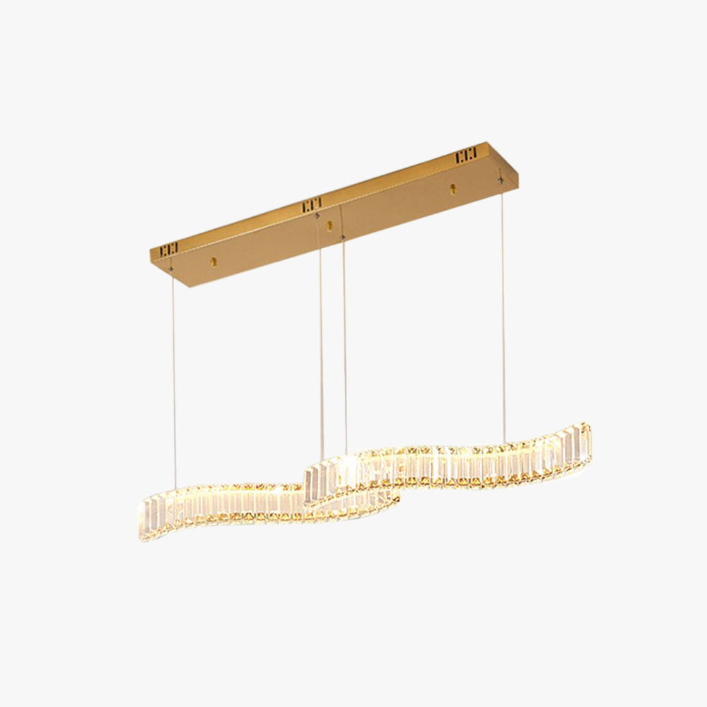 Gold And Silver Crystal Wave Pendant Light