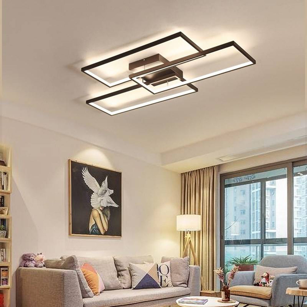 Flush Mount Rectangular Ceiling Light Dual Colour