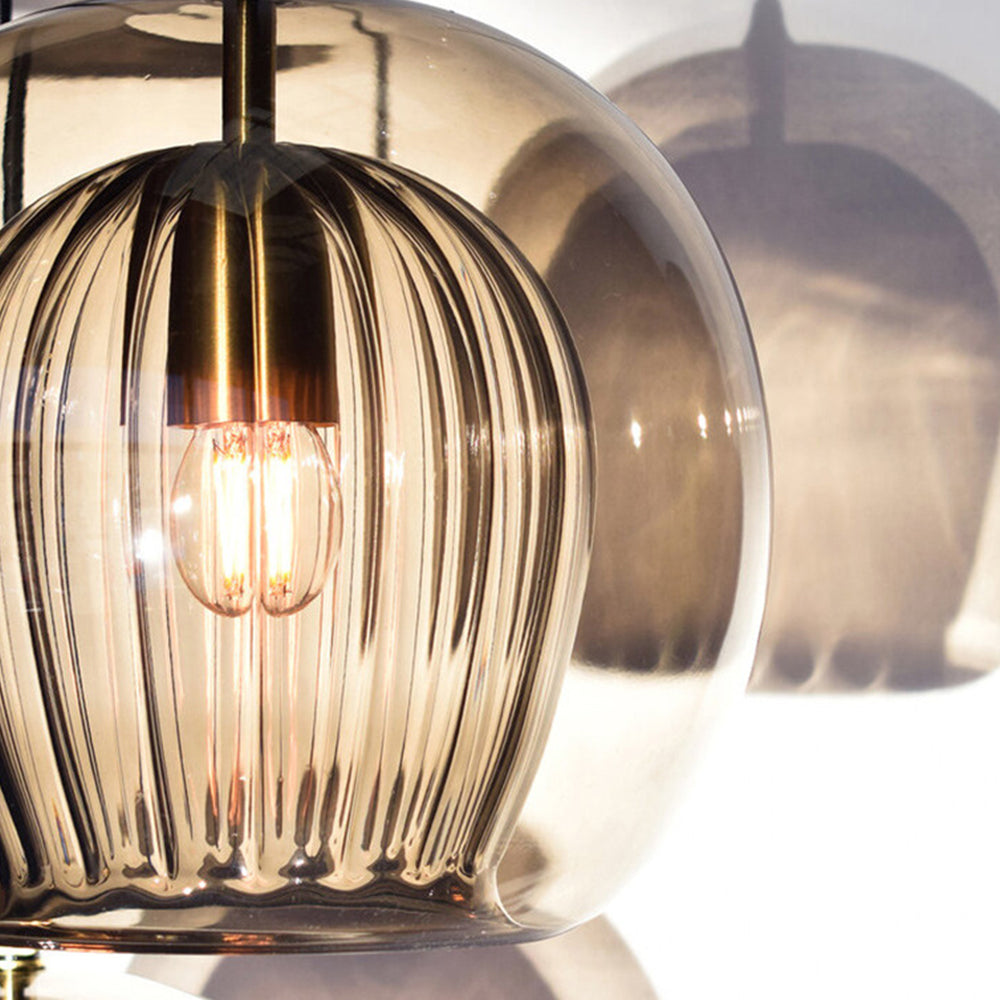 Modern Ambience Clear Or Amber Glass Globe Pendant Light