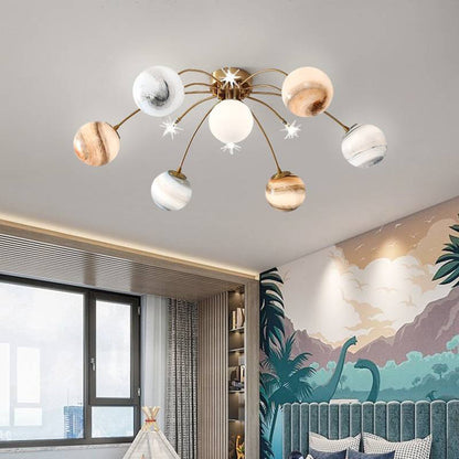 Modern Flush Mount Ceiling Light For Living Room Luma Orbit