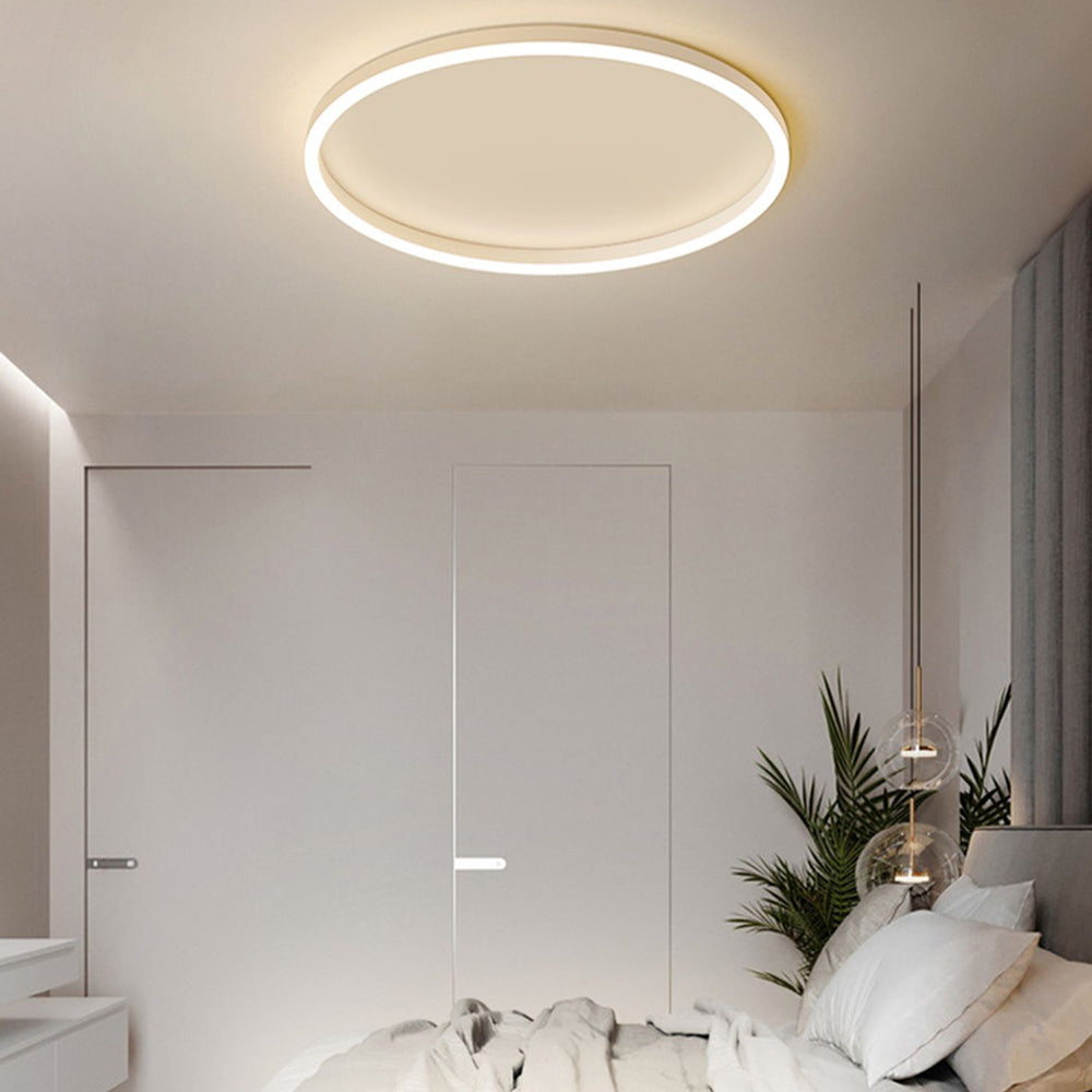 Black Gold Or White Sleek Circular Flush Mount Ceiling Light