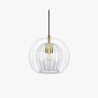 Modern Ambience Clear Or Amber Glass Globe Pendant Light