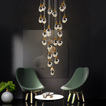 Gold Finish Metal and Glass Luxe Ball Pendant Light