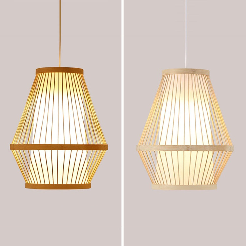 Vintage Charm Handwoven Bamboo Rattan Pendant Light