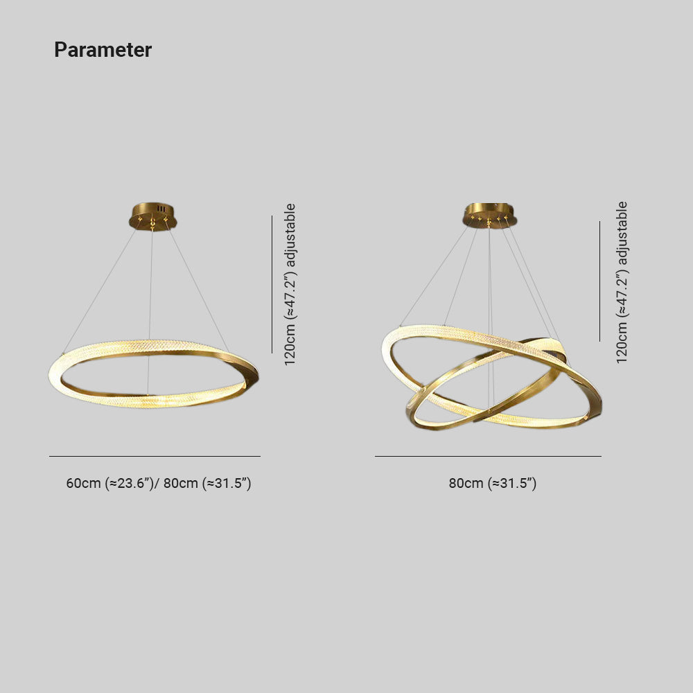 Pendant Light With Warm White Glow Half Ring