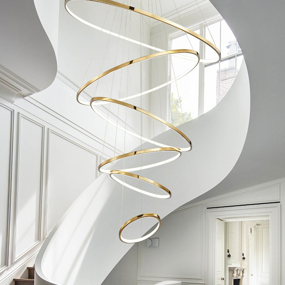 Pendant Light Minimalist Gold Ring For Living Room
